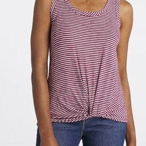 Chic Striped Burgundy Tank Top